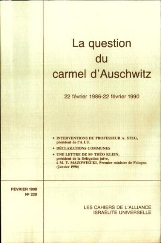 Les Cahiers de l'Alliance Israélite Universelle (Paix et Droit).  N°220 (01 févr. 1990)